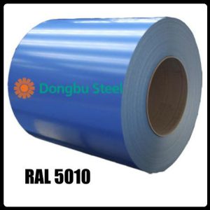 Рулонна сталь "Dongbu Steel" ( Корея) 0,45 мм — гладкий лист із полімерним покриттям RAL 5010